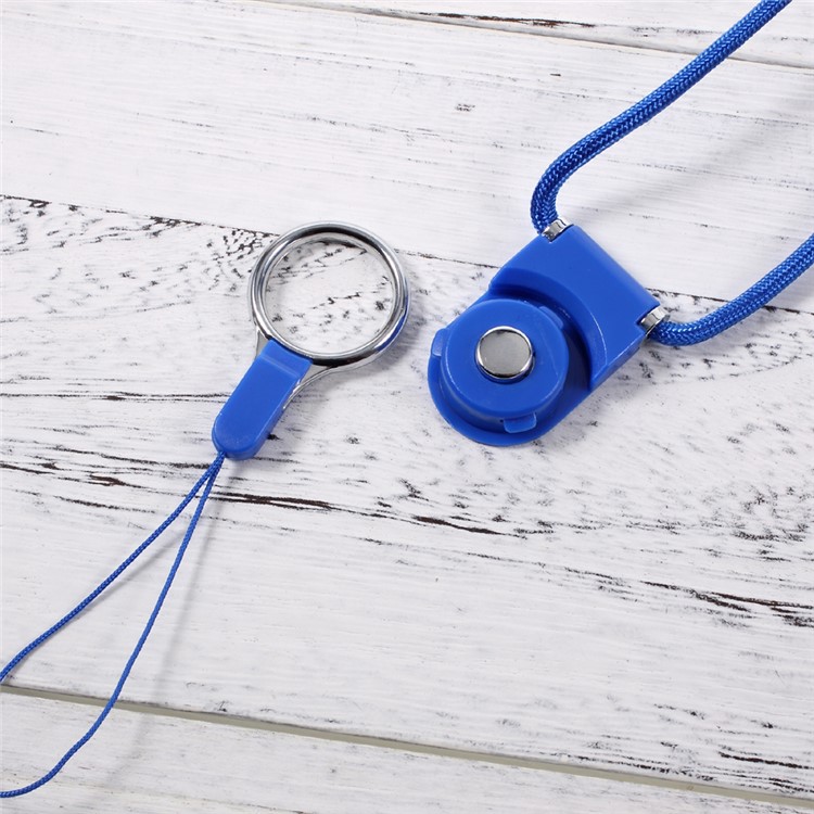 Nylon Lanyard Detachable Neck Strap for Cellphone Camera MP3 USB Flash Drive - Dark Blue-3