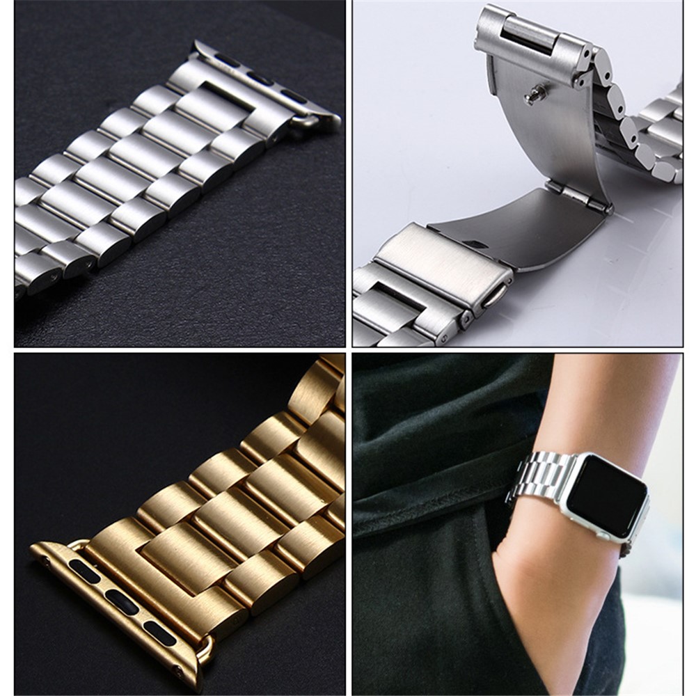 316 Stainless Steel Watch Band with Lugs Adapters for Apple Watch 42mm Series 1 Series 2 - Black-5