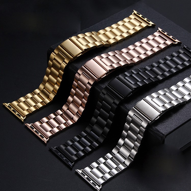 316 Stainless Steel Watch Band with Lugs Adapters for Apple Watch 38mm Series 1 Series 2 - Black-4