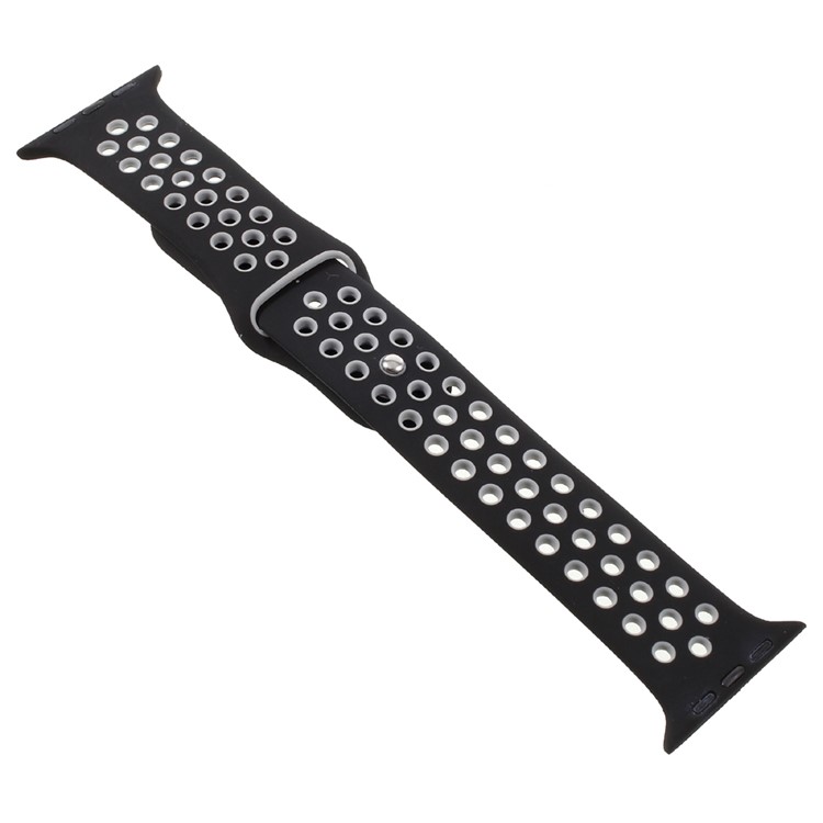 Silicone Watchband Replacement Wrist Strap for Apple Watch 38mm Series 1 Series 2 Series 3 - Black-1