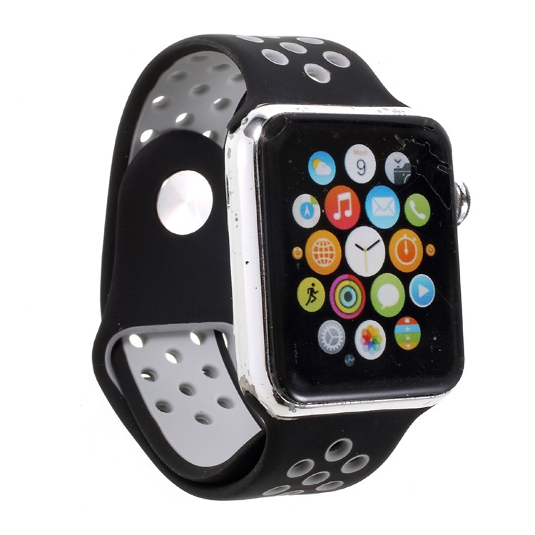 Silicone Watchband Replacement Wrist Strap for Apple Watch 38mm Series 1 Series 2 Series 3 - Black-5