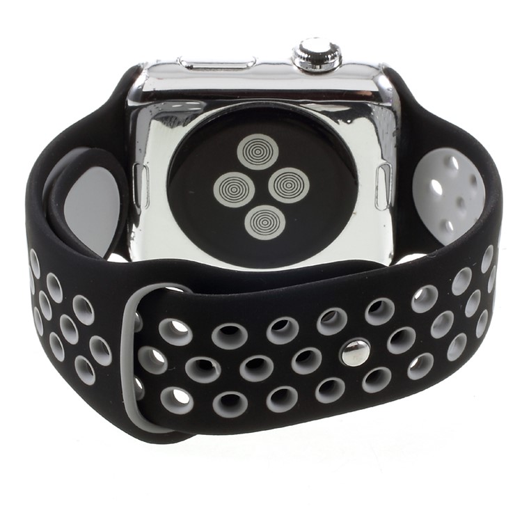Silicone Watchband Replacement Wrist Strap for Apple Watch 38mm Series 1 Series 2 Series 3 - Black-6