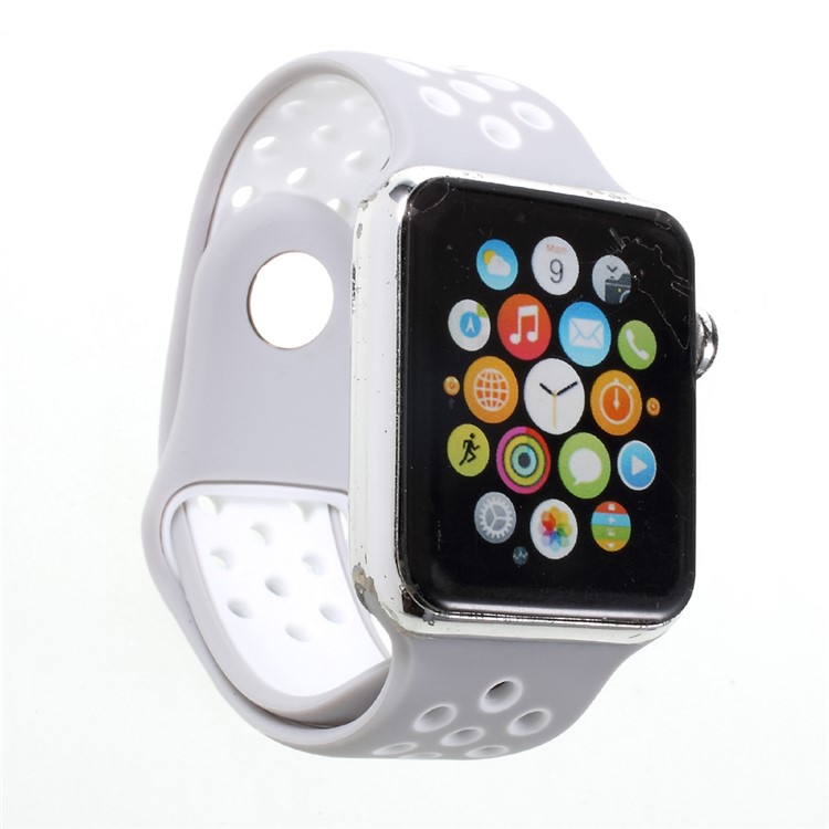 Silicone Watchband High Quality Wrist Strap Replacement for Apple Watch Series 4 40mm / Series 3 2 1 38mm - Grey-2