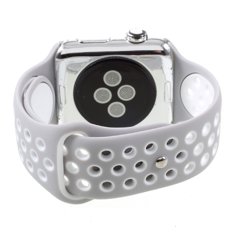 Silicone Watchband High Quality Wrist Strap Replacement for Apple Watch Series 4 40mm / Series 3 2 1 38mm - Grey-5