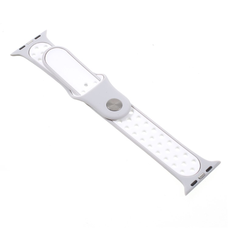 Silicone Watchband High Quality Wrist Strap Replacement for Apple Watch Series 4 40mm / Series 3 2 1 38mm - Grey-8