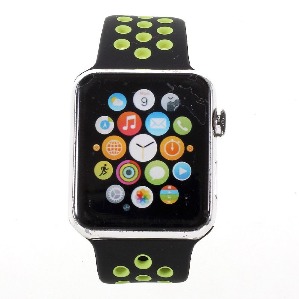 Soft Silicone Watchband Replacement for Apple Watch 38mm Series 1 Series 2 Series 3 - Yellow / Black-2