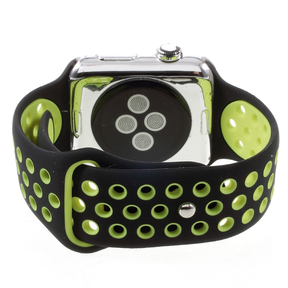 Soft Silicone Watchband Replacement for Apple Watch 38mm Series 1 Series 2 Series 3 - Yellow / Black-5