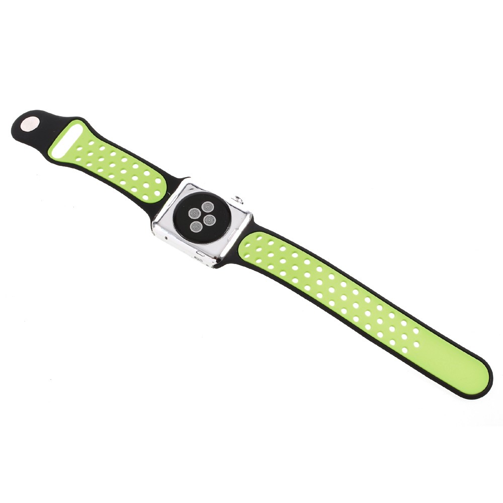 Soft Silicone Watchband Replacement for Apple Watch 38mm Series 1 Series 2 Series 3 - Yellow / Black-7