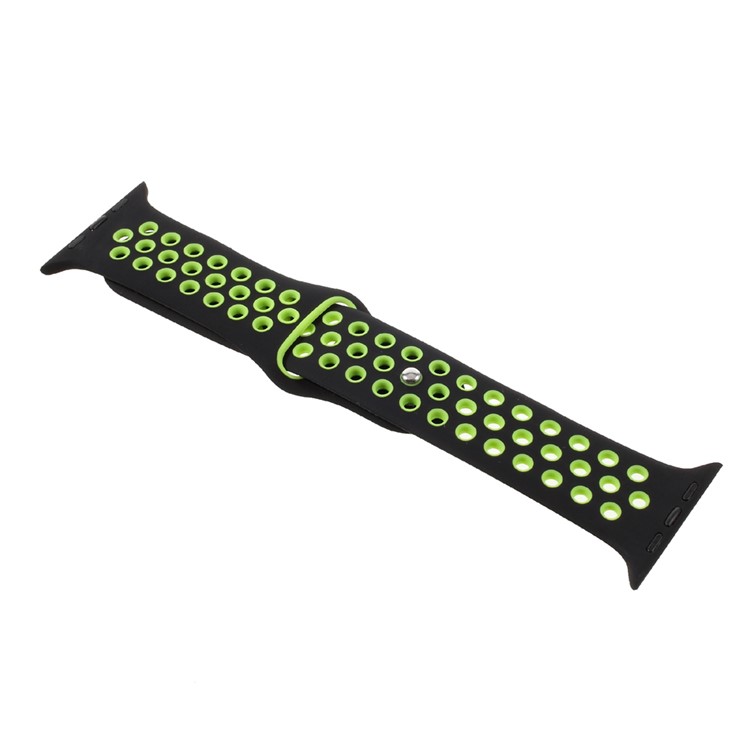 Sports Silicone Wrist Strap for Apple Watch 38mm Series 1 Series 2 Series 3 - Green / Black-1
