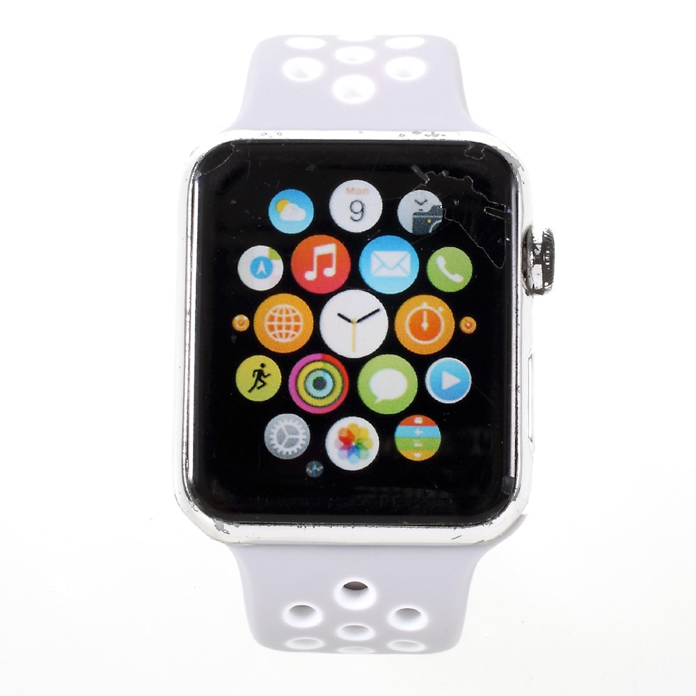 Hollowing Silicone Watchband Wrist Strap for Apple Watch Series 3 Series 2 Series 1 42mm - Grey-3