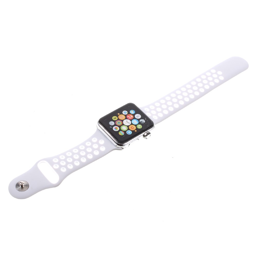 Hollowing Silicone Watchband Wrist Strap for Apple Watch Series 3 Series 2 Series 1 42mm - Grey-6