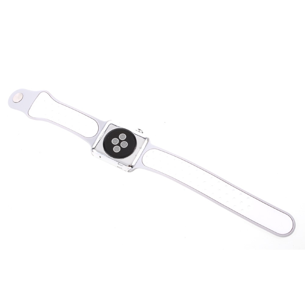 Hollowing Silicone Watchband Wrist Strap for Apple Watch Series 3 Series 2 Series 1 42mm - Grey-7