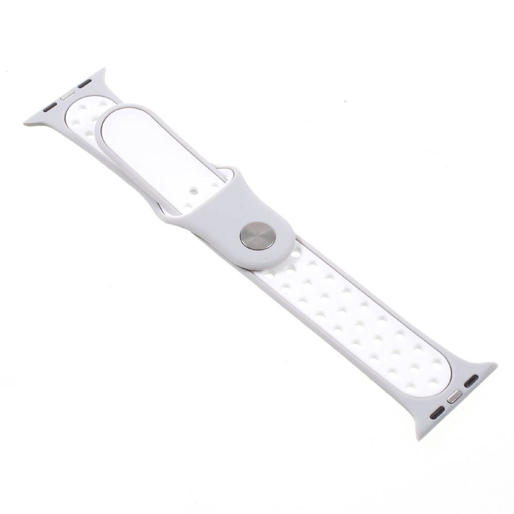 Hollowing Silicone Watchband Wrist Strap for Apple Watch Series 3 Series 2 Series 1 42mm - Grey-8