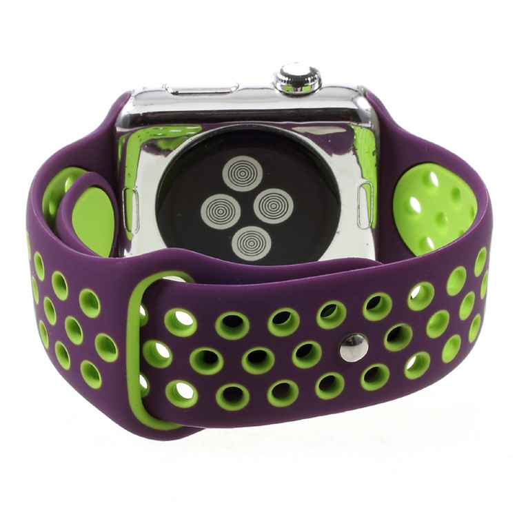 Hollowing Soft Silicone Wrist Strap Watch Band for Apple Watch Series 3 Series 2 Series 1 42mm - Purple-5