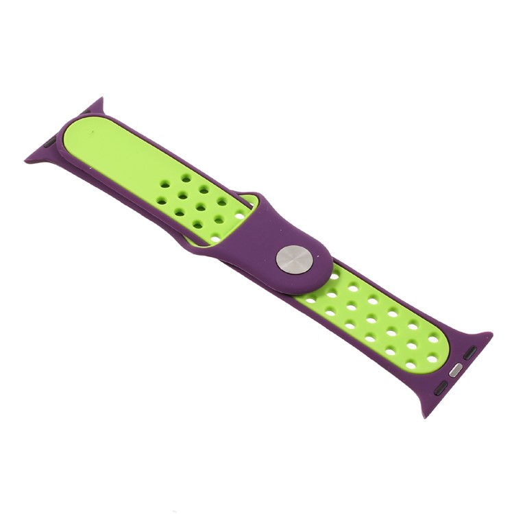 Hollowing Soft Silicone Wrist Strap Watch Band for Apple Watch Series 3 Series 2 Series 1 42mm - Purple-6