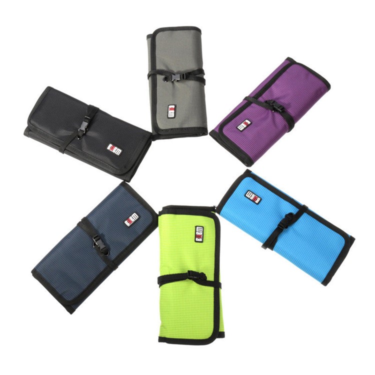 BUBM CJB-L Roll-up Electronics Accessories Case Storage Travel Organizer Bag - Black-2