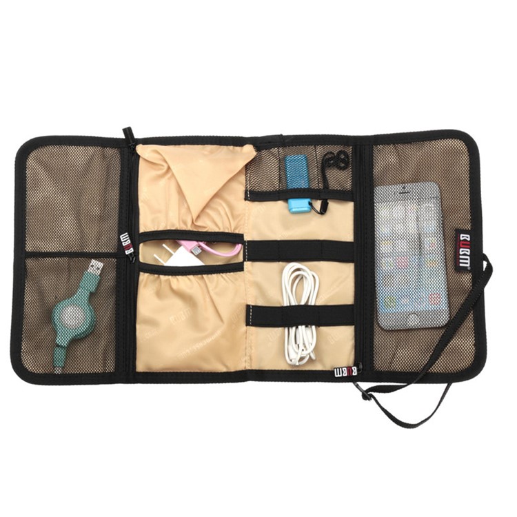 BUBM CJB-L Roll-up Electronics Accessories Case Storage Travel Organizer Bag - Black-5
