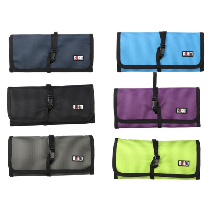 BUBM CJB-L Roll-up Electronics Accessories Case Storage Travel Organizer Bag - Black-7