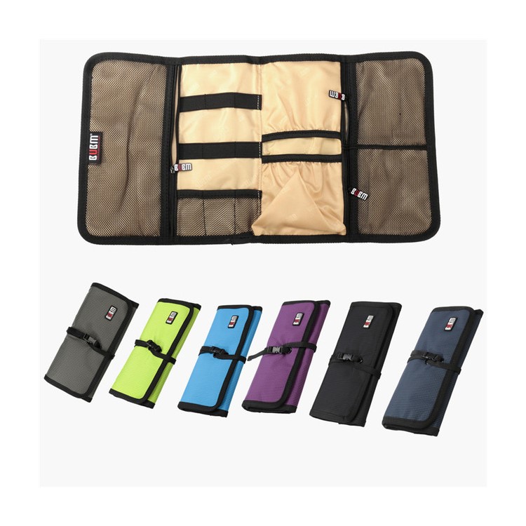 BUBM CJB-L Roll-up Electronics Accessories Case Storage Travel Organizer Bag - Black-8