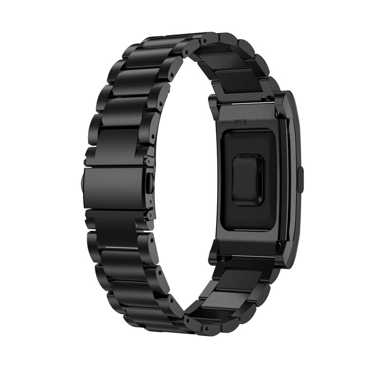 Stainless Steel Watch Band Strap with Metal Frame for Fitbit Charge 2 - Black-3