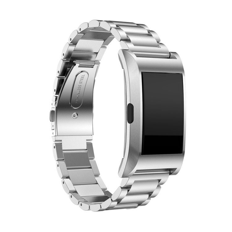 Stainless Steel Bracelet Watch Band with Metal Frame for Fitbit Charge 2 - Silver Color-2