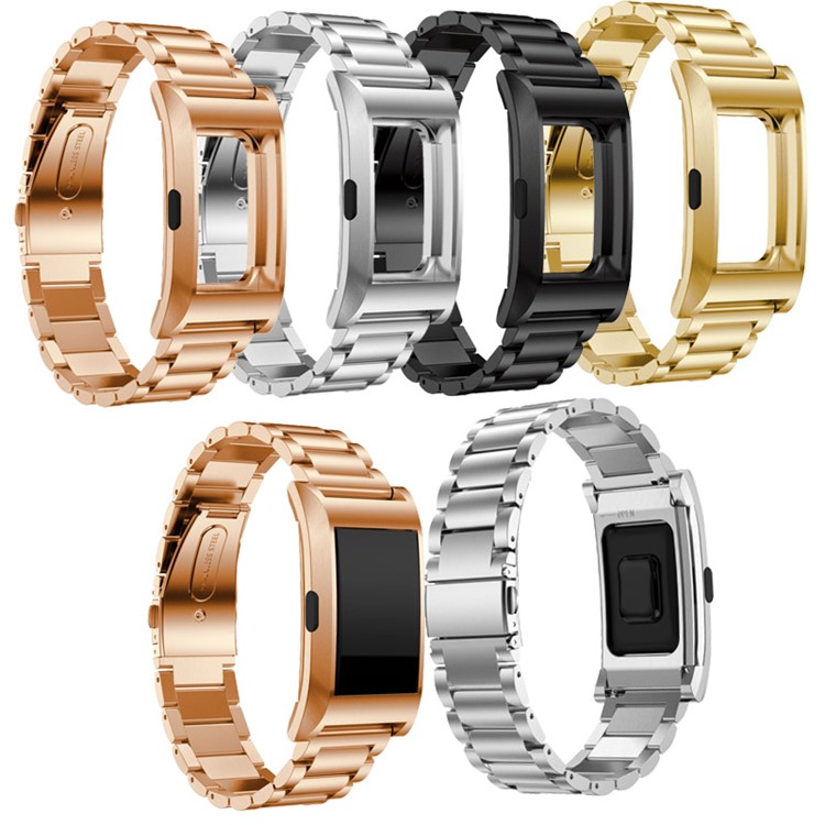 Stainless Steel Bracelet Watch Band with Metal Frame for Fitbit Charge 2 - Silver Color-5