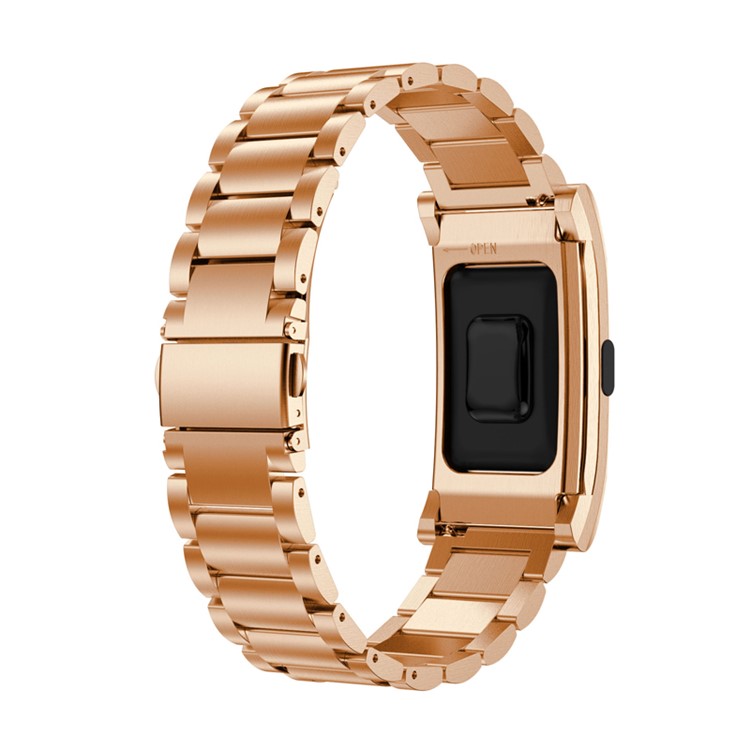 Stainless Steel Watchband Wrist Strap with Metal Frame for Fitbit Charge 2 - Rose Gold Color-3