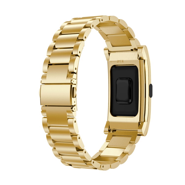 Stainless Steel Watch Strap Wristband with Metal Frame for Fitbit Charge 2 - Gold Color-3