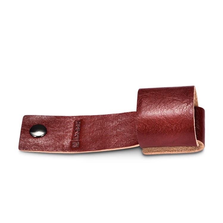 ICARER Vegetable Tanned Leather Charger Holder Case with Cable Winder Design - Wine Red-9