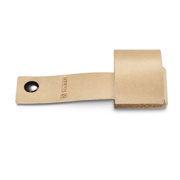 ICARER Vegetable Tanned Leather Charger Holder Cover with Cable Winder Design - Beige-7