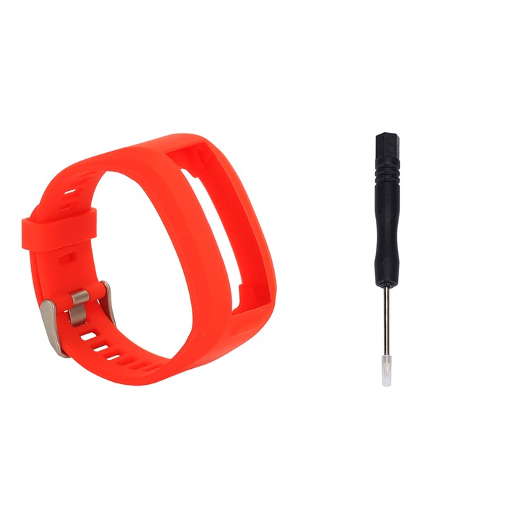 Soft Silicone Watch Wrist Band + Screwdriver for Garmin Vivo Smart HR - Red
