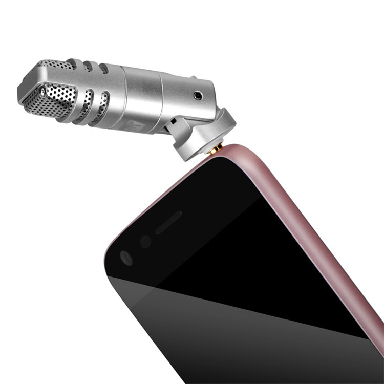 MOMAX X-MIC Mini 3.5mm Microphone Singing Mic for Cell Phone Tablet - Silver-1