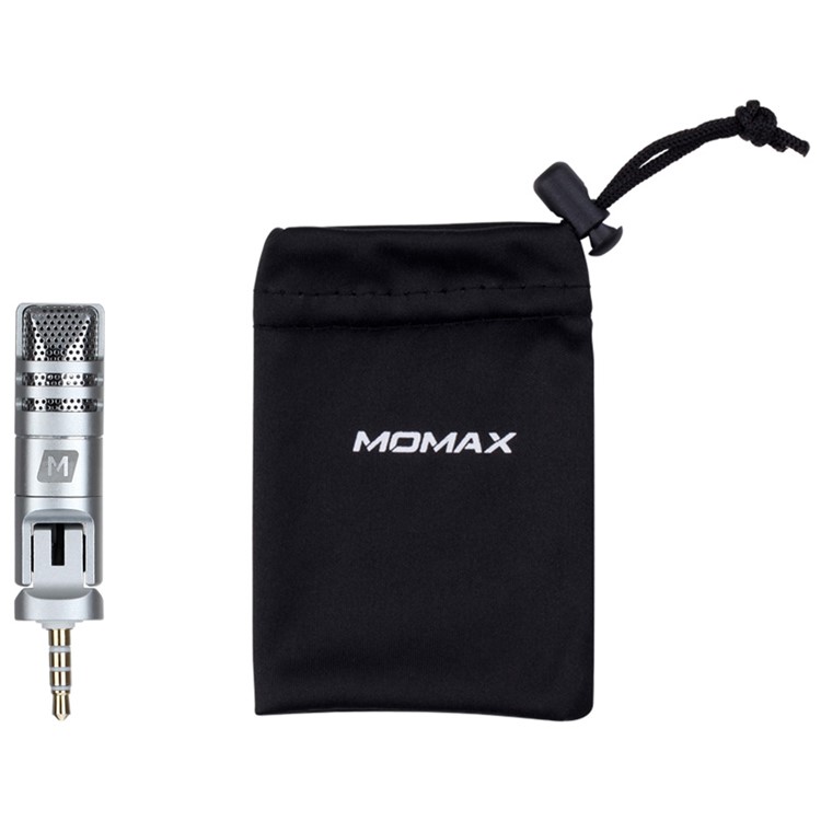MOMAX X-MIC Mini 3.5mm Microphone Singing Mic for Cell Phone Tablet - Silver-11