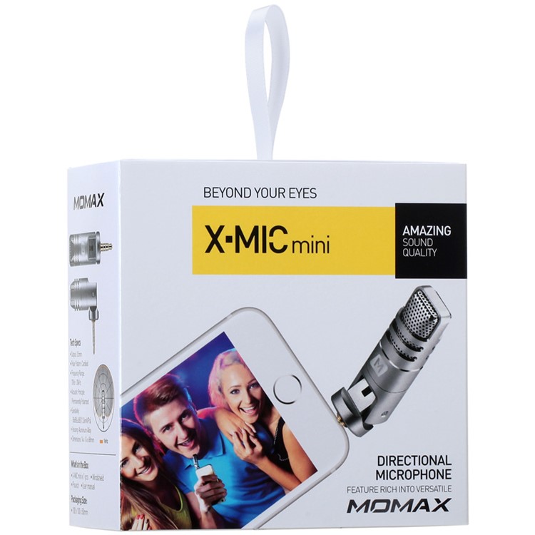 MOMAX X-MIC Mini 3.5mm Microphone Singing Mic for Cell Phone Tablet - Silver-13