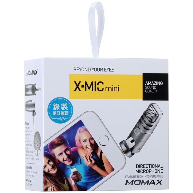 MOMAX X-MIC Mini 3.5mm Microphone Singing Mic for Cell Phone Tablet - Silver-14