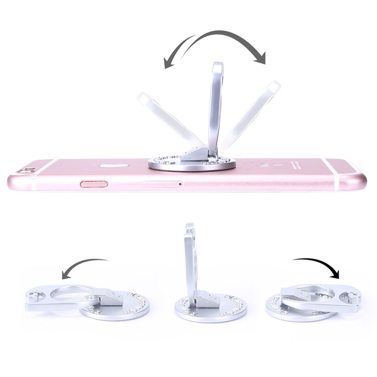 PIERRE CARDIN 3-in-1 Metal Bottle Opener + Kickstand + Finger Grip Ring Holder for Smartphones - Silver Color-15
