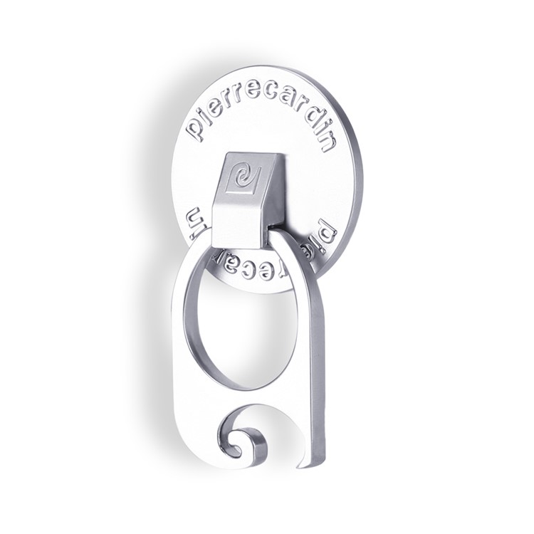 PIERRE CARDIN 3-in-1 Metal Bottle Opener + Kickstand + Finger Grip Ring Holder for Smartphones - Silver Color-4