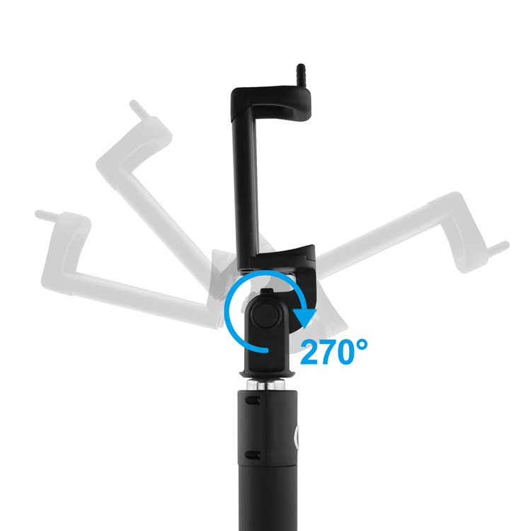 PIERRE CARDIN PCQ-E07 Bluetooth Selfie Monopod Rotary Selfie Stick for iPhone 7 Etc. - Black-5