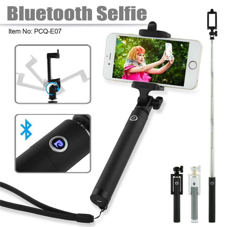 PIERRE CARDIN PCQ-E07 Bluetooth Selfie Monopod Rotary Selfie Stick for iPhone 7 Etc. - Black-8