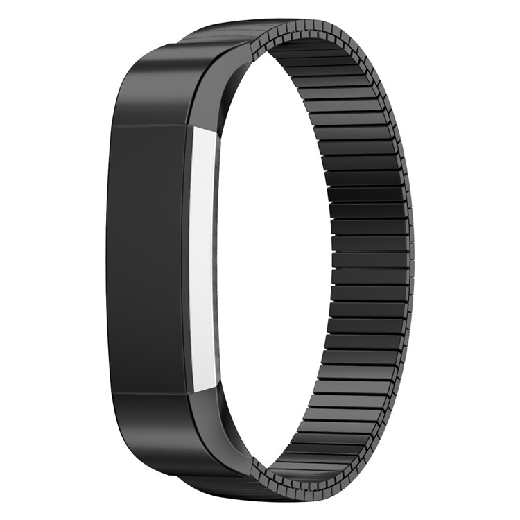 Elastic Stainless Steel Bracelet Watch Band Strap for Fitbit Alta - Black-1