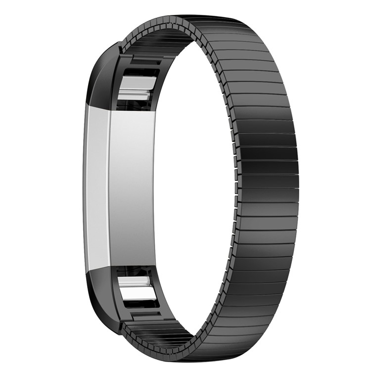 Elastic Stainless Steel Bracelet Watch Band Strap for Fitbit Alta - Black-2