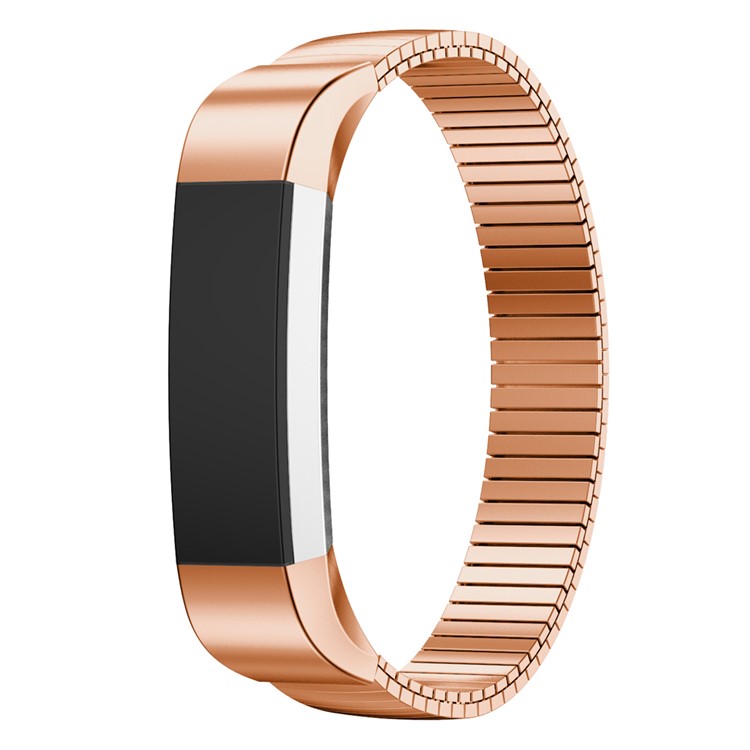 Luxury Style Elastic Stainless Steel Watch Band Strap for Fitbit Alta - Rose Gold Color-1