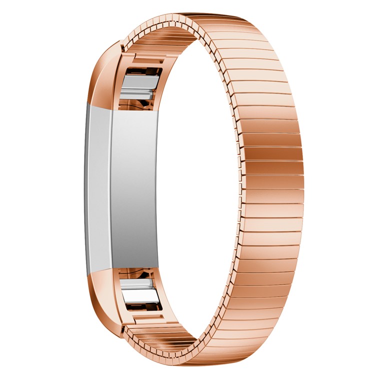 Luxury Style Elastic Stainless Steel Watch Band Strap for Fitbit Alta - Rose Gold Color-3