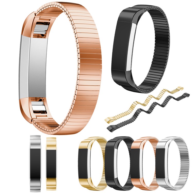 For Fitbit Alta Elastic Stainless Steel Bracelet Watch Strap Replacement - Gold Color-3
