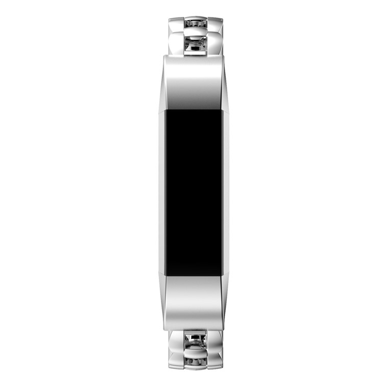 Solid Stainless Steel Link Watch Band with Butterfly Buckle for Fitbit Alta - Silver Color-3
