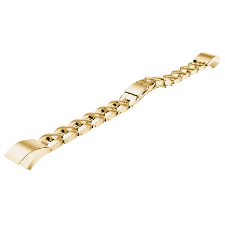 For Fitbit Alta Solid Stainless Steel Link Bracelet Watch Band Strap - Gold Color-1