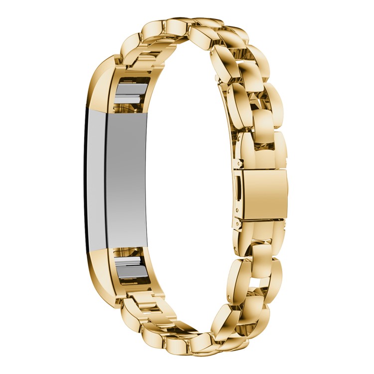 For Fitbit Alta Solid Stainless Steel Link Bracelet Watch Band Strap - Gold Color-2