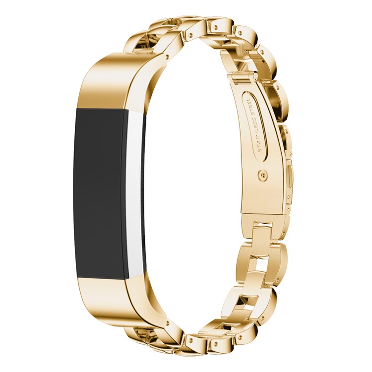 For Fitbit Alta Solid Stainless Steel Link Bracelet Watch Band Strap - Gold Color-4