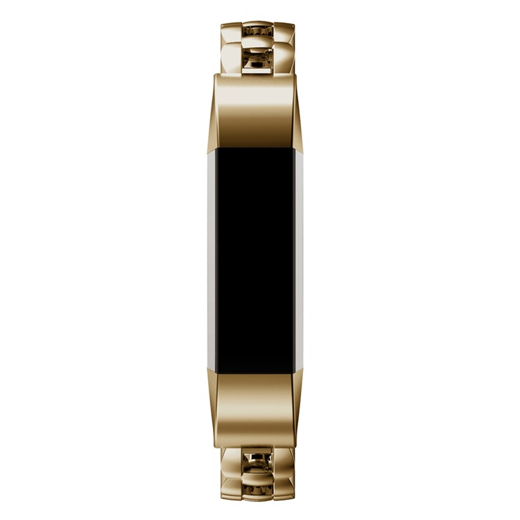 For Fitbit Alta Stainless Steel Solid Link Bracelet Watch Band with Butterfly Buckle - Khaki-3