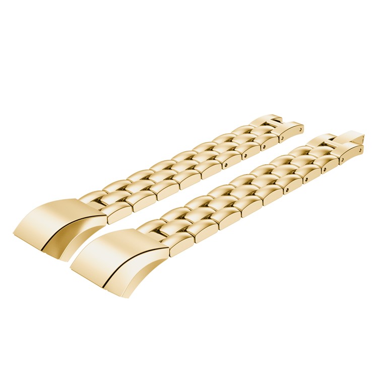 Three Beads Stainless Steel Writs Strap for Fitbit Alta - Gold Color-1